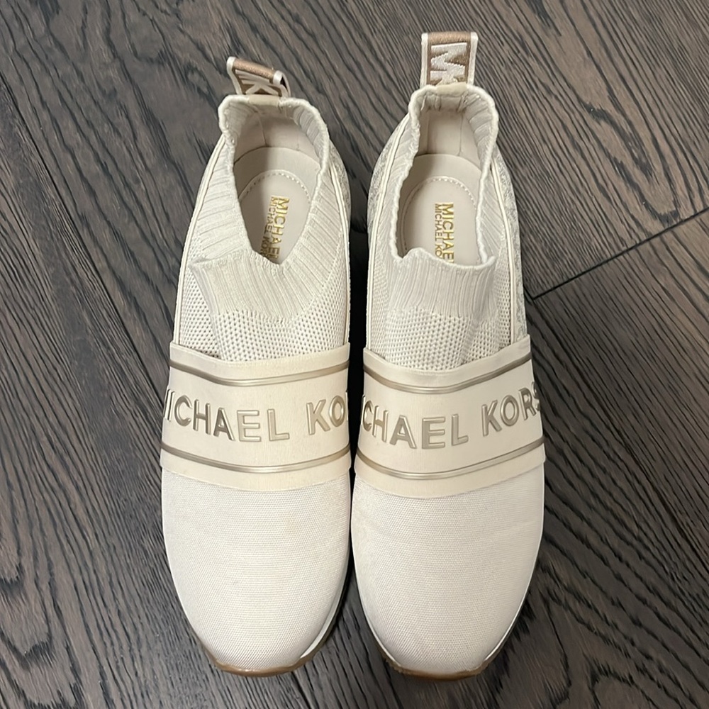 Michael Kors Cream Knit Slip-On Sneakers - Picture 6 of 6